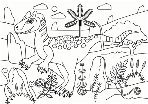 Allosaurus Theropod Dinosaur Coloring Page